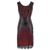 Vestido Curto Vermelho E Preto Gatsby
