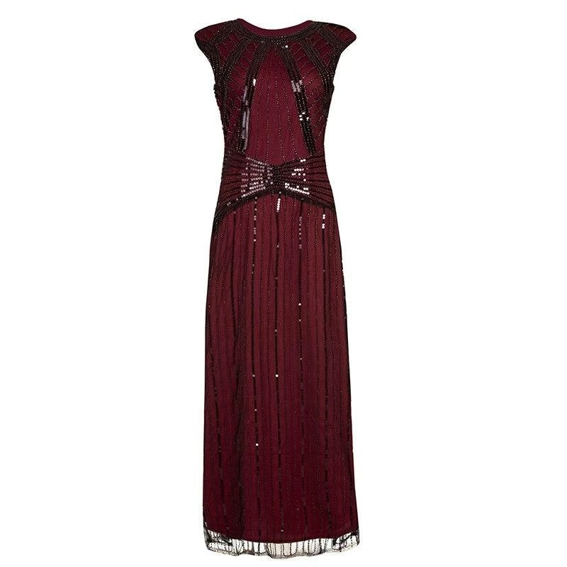 Vestido Longo Gatsby Borgonha