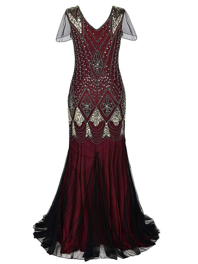 Vestido Longo Gatsby Borgonha Alta Costura