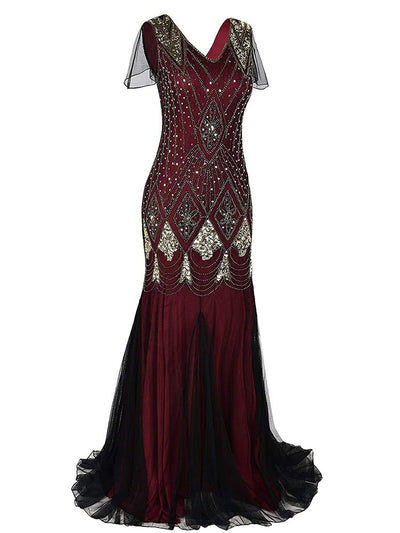 Vestido Longo Gatsby Borgonha Alta Costura