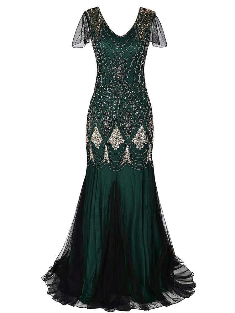 Vestido Longo Gatsby Alta Costura Verde
