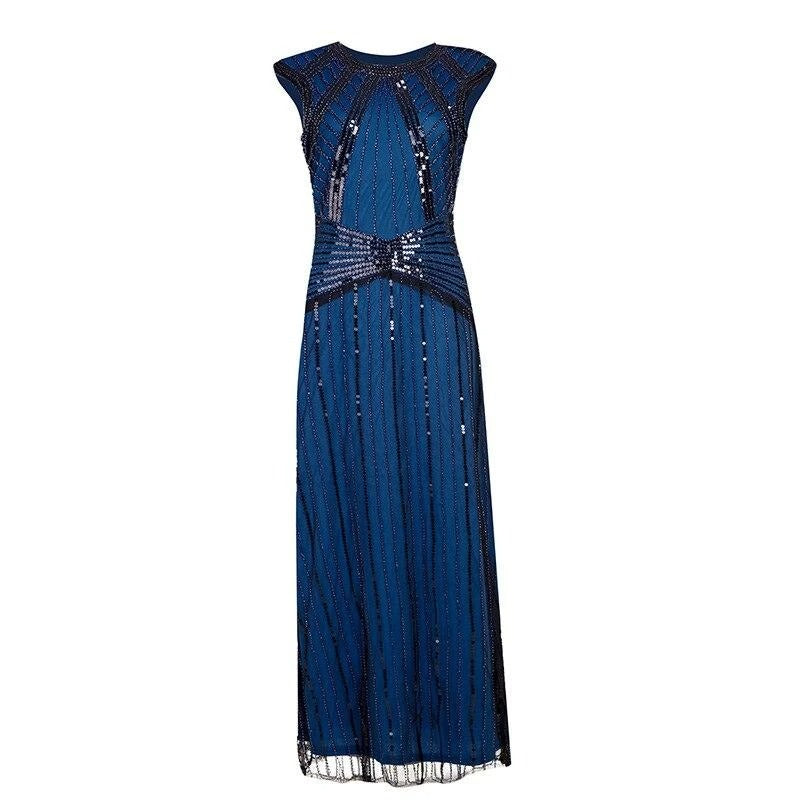 Vestido Longo Gatsby Azul Marinho Chique