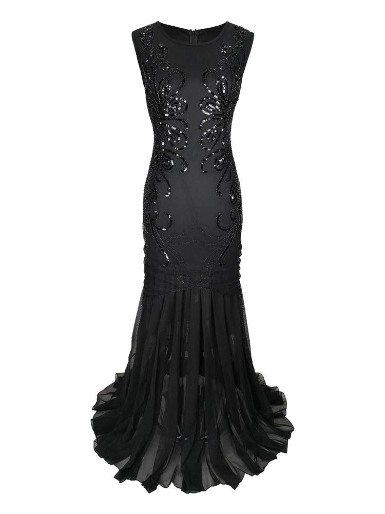 Vestido Longo Gatsby - Retro Chic Preto