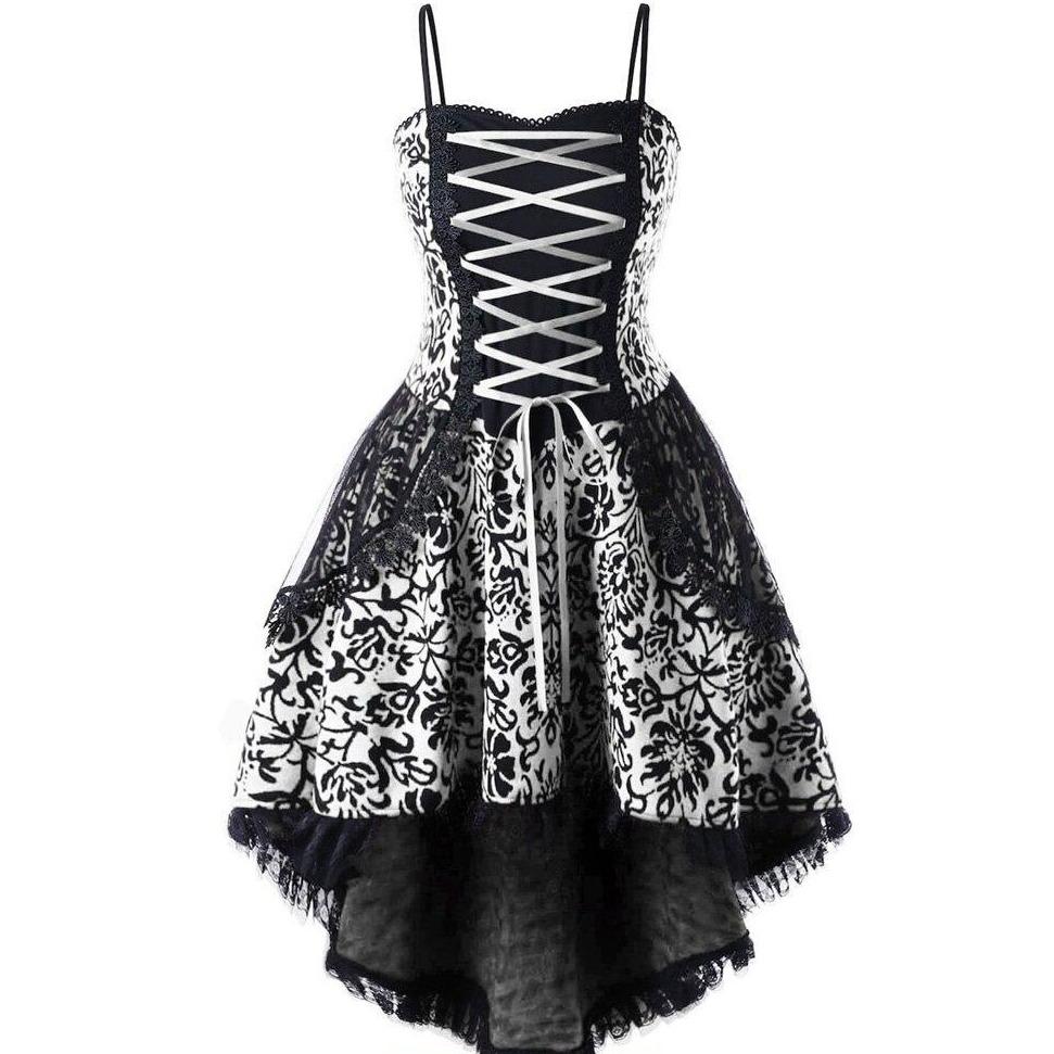 Vestido Gótico Preto Vintage Anos 50