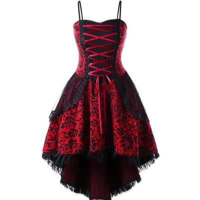 Vestido Gótico Vintage Dos Anos 1950 Vermelho