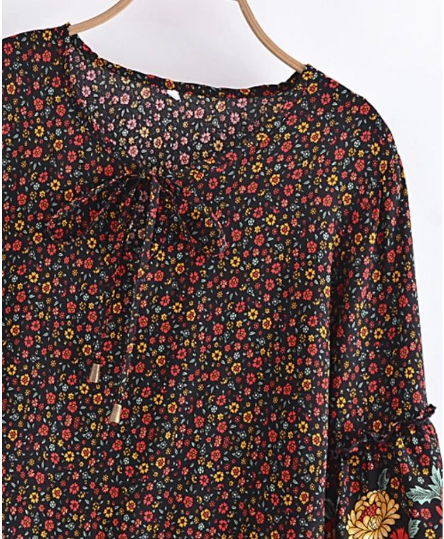 Vestido Hippie Preto Anos 70