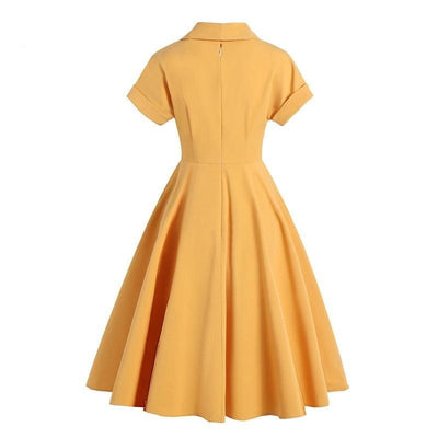 Vestido Amarelo Anos 50