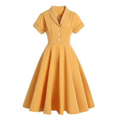 Vestido Amarelo Anos 50