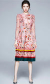Vestido Maxi Rosa Vintage Floral