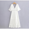 Vestido Maxi Branco Vintage Rendado