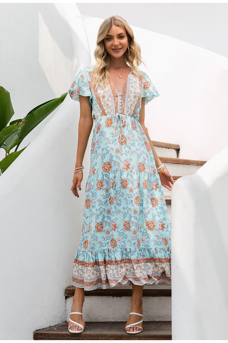 Vestido Maxi Vintage Boêmio