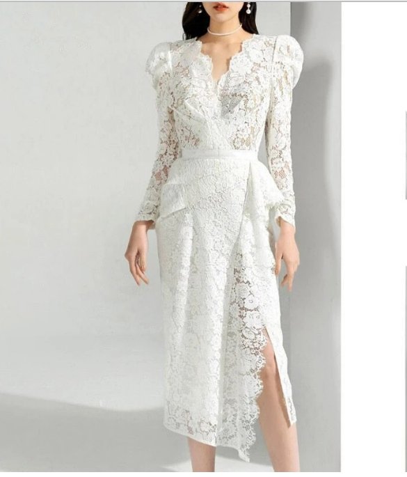 Vestido De Noiva Vintage De Renda Branca