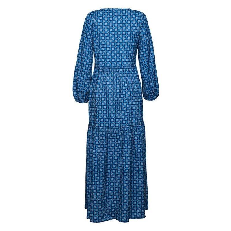 Maxi Vestido Vintage Azul