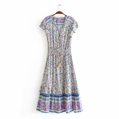 Vestido Midi Feminino Anos 70