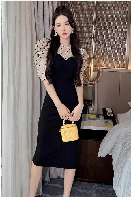 Vestido Midi Vintage De Bolinhas