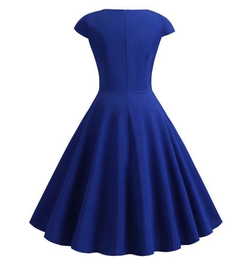 Vestido Corpete Azul Dos Anos 60