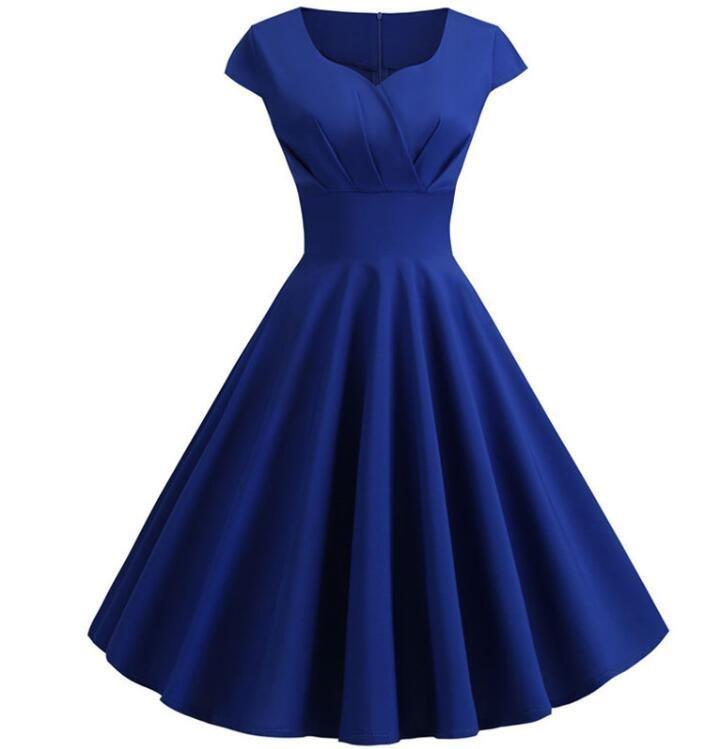 Vestido Corpete Azul Dos Anos 60