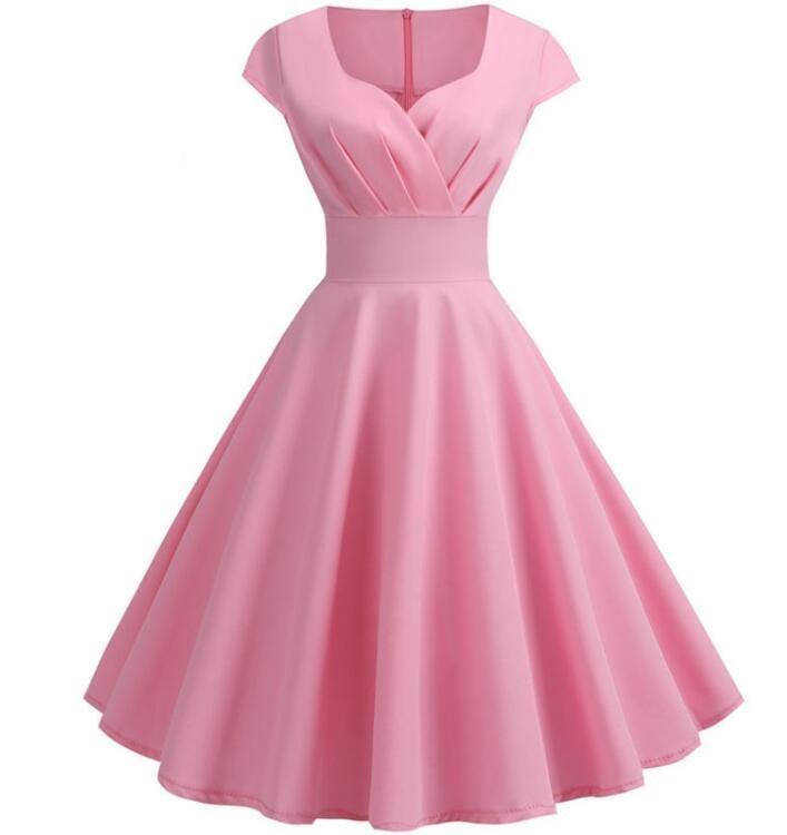 Vestido Sem Alças Dos Anos 60 Rosa