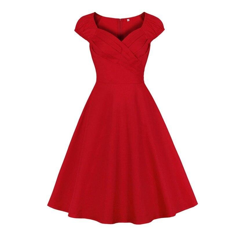 Vestido Corpete Dos Anos 60 Vermelho