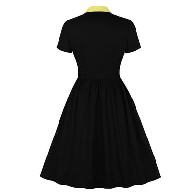 Vestido Borboletas Preto Anos 50