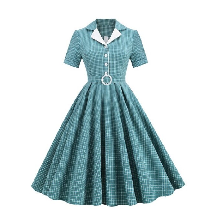 Vestido Skater Turquesa Anos 50