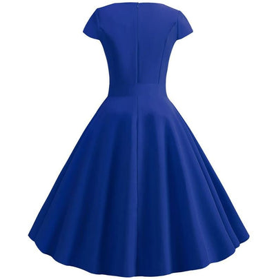 Vestido Pin Up Azul Anos 50