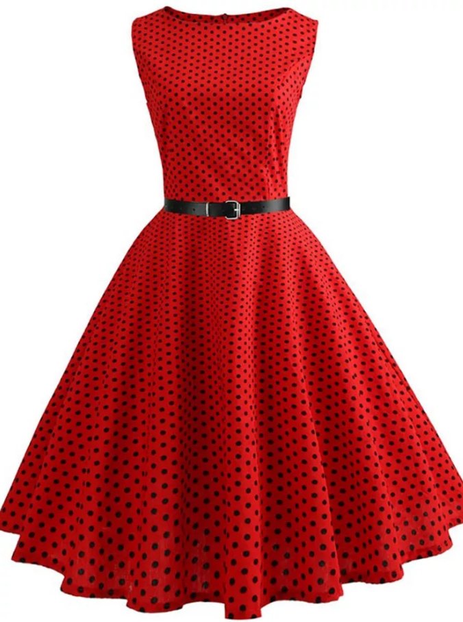 Vestido Pin Up Vermelho Dos Anos 50