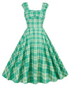 Vestido Listrado Anos 50 Verde