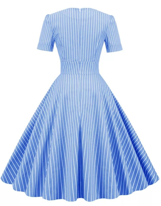 Vestido Retrô Anos 50 Azul