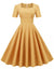 Vestido Retrô Anos 50 Amarelo