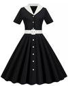 Vestido Retrô Preto Dos Anos 50