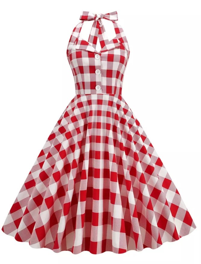 Vestido Retrô Anos 50 Vermelho