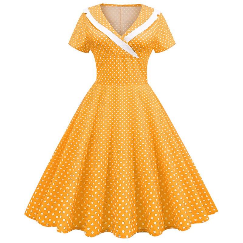 Vestido De Dama De Honra Retrô Amarelo