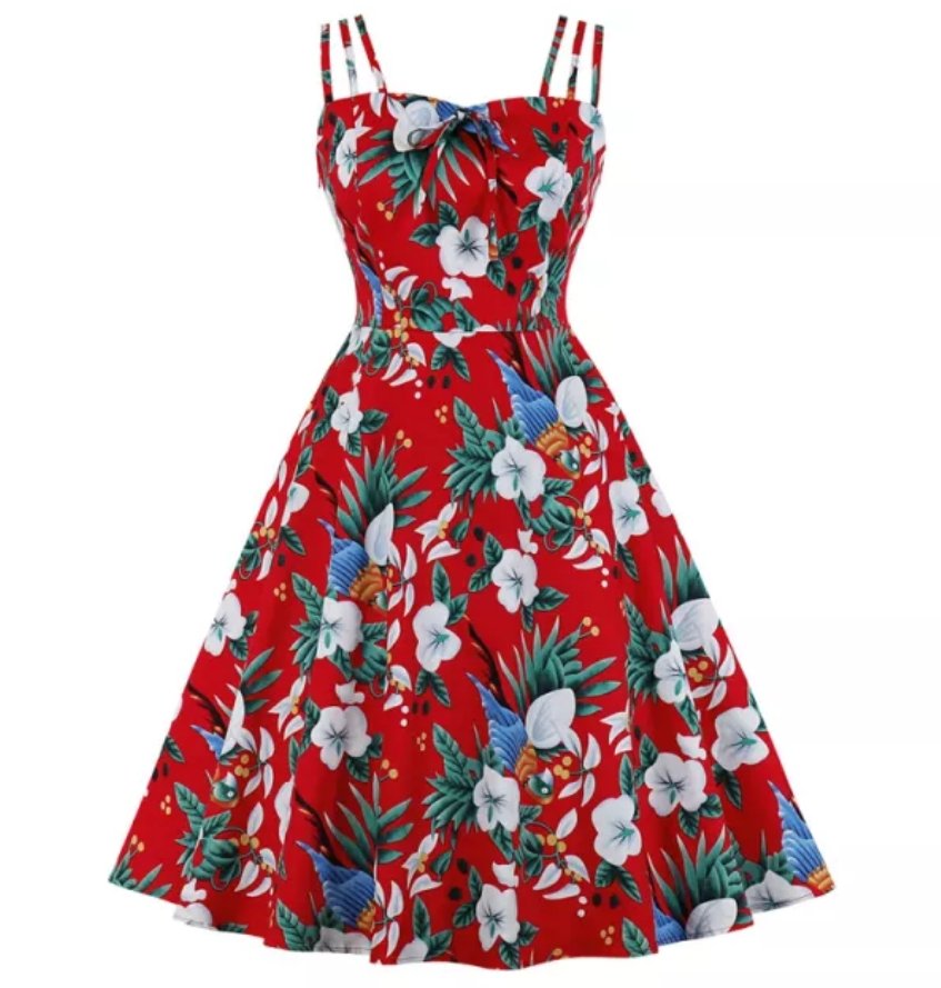 Vestido Vermelho Rockabilly Dos Anos 50