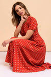 Vestido Vintage De Bolinhas Vermelhas