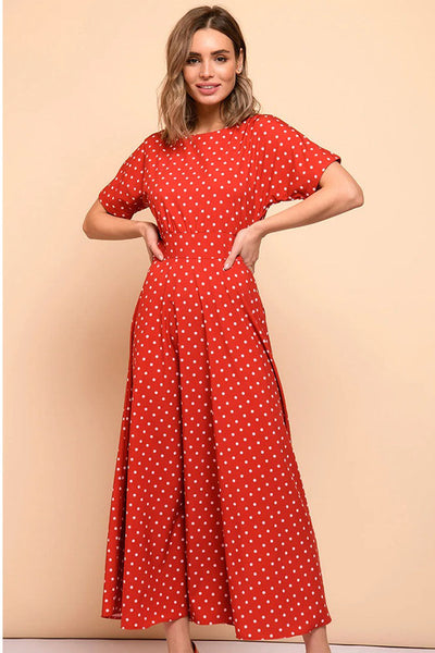 Vestido Vintage De Bolinhas Vermelhas
