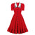 Vestido Vermelho Anos 50 Com Gola Larga