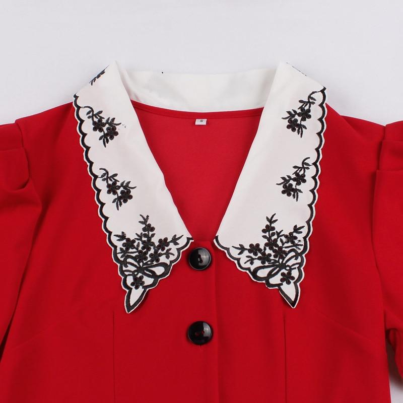 Vestido Vermelho Anos 50 Com Gola Larga