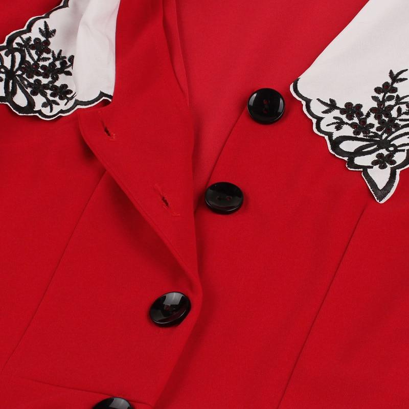 Vestido Vermelho Anos 50 Com Gola Larga