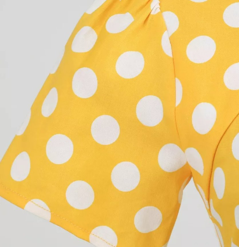 Vestido Vintage Estilo Moderno Dos Anos 50 Amarelo