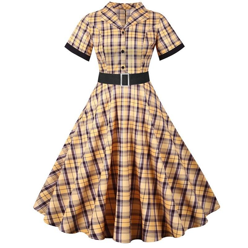 Vestido Estilo Anos 50 Amarelo
