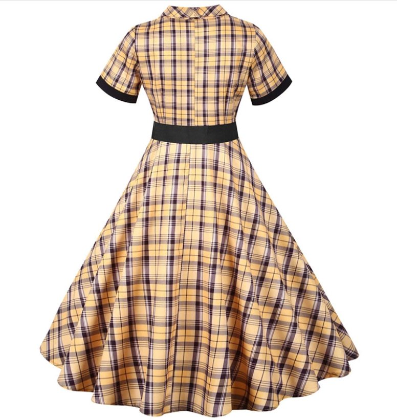 Vestido Estilo Anos 50 Amarelo