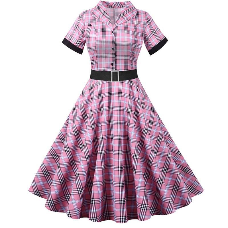 Vestido Estilo Anos 50 Rosa