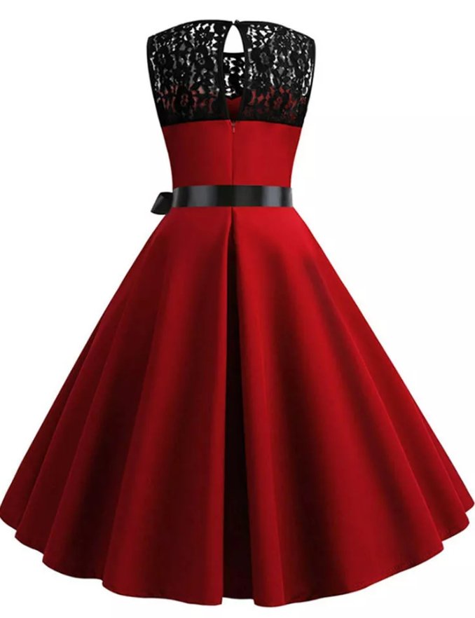 Vestido Feminino Estilo Anos 60 Borgonha