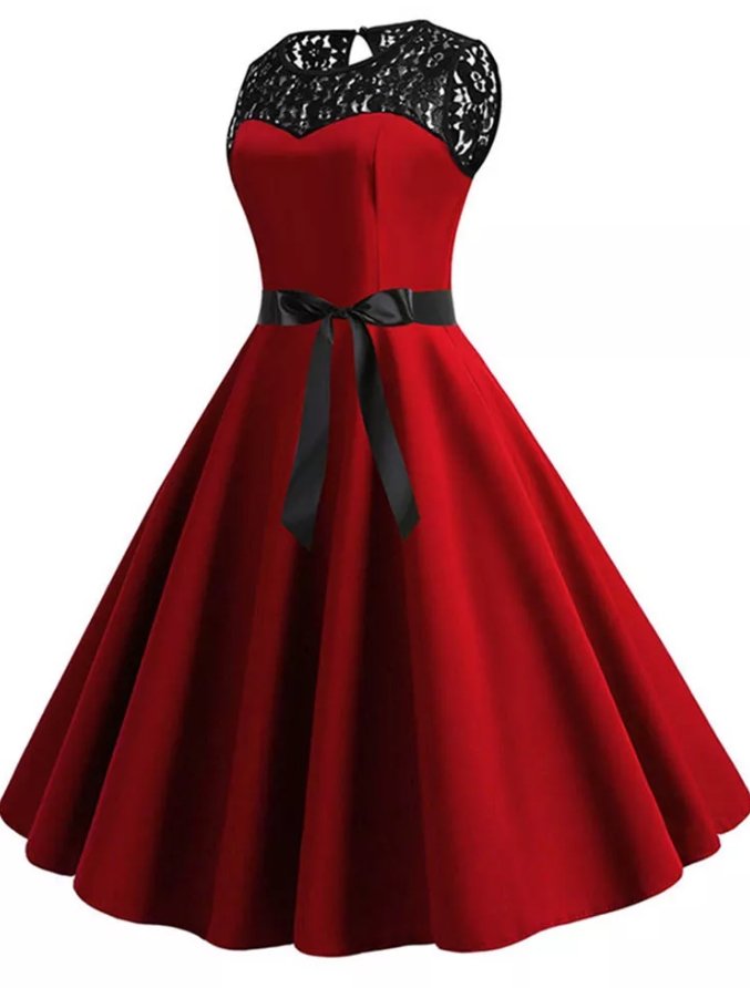 Vestido Feminino Estilo Anos 60 Borgonha