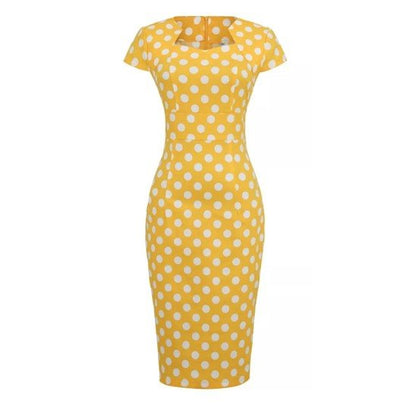 Vestido Feminino Estilo Anos 60 Amarelo