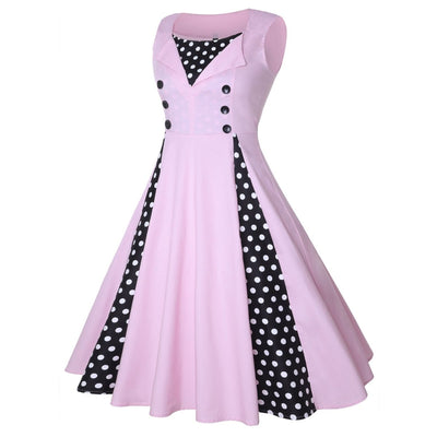 Vestido Feminino Estilo Anos 60 Rosa