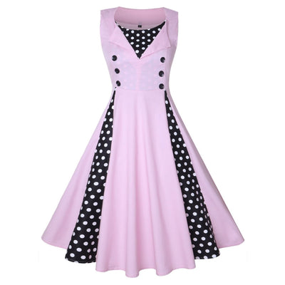 Vestido Feminino Estilo Anos 60 Rosa