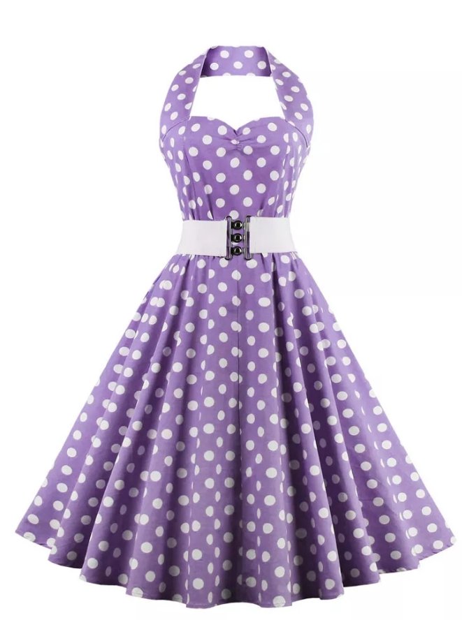 Vestido Feminino Estilo Anos 60 Roxo