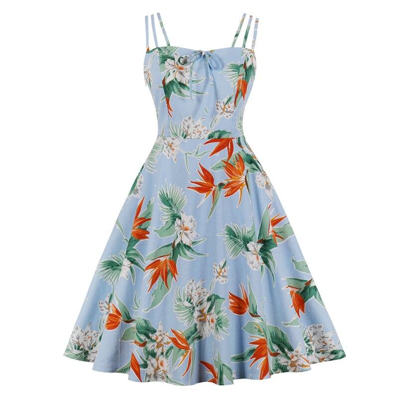 Vestido Estilo Vintage Plus Size Azul
